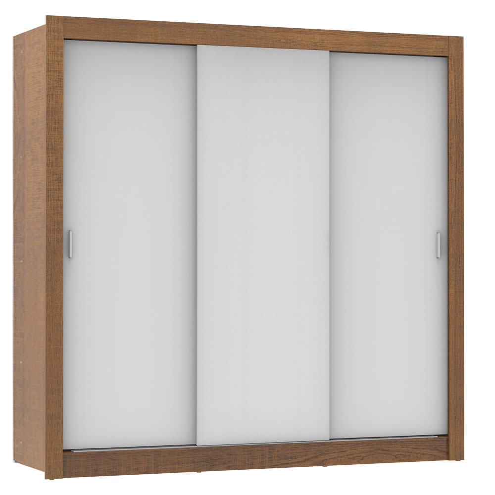Clóset Monaco 3 Puertas Corredizas Marrón/Blanco 170 cm x 205 cm x 51 cm