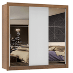 Clóset Monaco 3 Puertas Corredizas 2 Espejos Marrón/Blanco 170 cm x 205 cm x 51 cm
