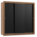 Clóset Monaco 3 Puertas Corredizas Marrón/Negro 170 cm x 205 cm x 51 cm