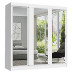 Clóset Reno 3 Puertas Corredizas con Espejos Blanco 180 cm x 205 cm x 54 cm