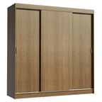 Clóset Reno 3 Puertas Corredizas 4 Cajones Marrón 180 cm x 205 cm x 54 cm