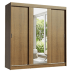 Clóset Reno 3 Puertas Corredizas 1 Espejo Marrón 180 cm x 205 cm x 54 cm