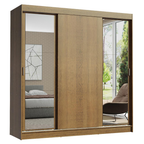 Clóset Reno 3 Puertas Corredizas 2 Espejos Marrón 180 cm x 205 cm x 54 cm