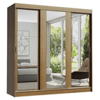 Clóset Reno 3 Puertas Corredizas con Espejos Marrón 180 cm x 205 cm x 54 cm