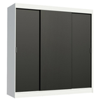 Clóset Reno 3 Puertas Corredizas 4 Cajones Blanco/Negro 180 cm x 205 cm x 54 cm