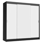 Clóset Reno 3 Puertas Corredizas 4 Cajones Negro/Blanco 180 cm x 205 cm x 54 cm