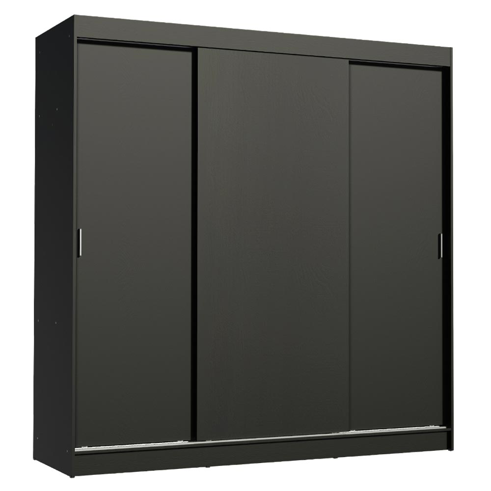 Clóset Reno 3 Puertas Corredizas 4 Cajones Negro 180 cm x 205 cm x 54 cm