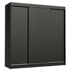 Clóset Reno 3 Puertas Corredizas 4 Cajones Negro 180 cm x 205 cm x 54 cm