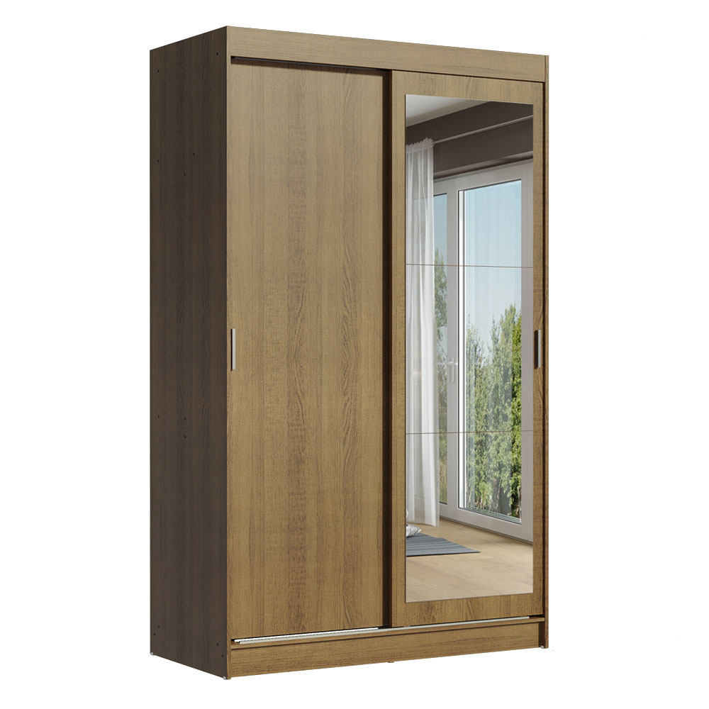 Clóset Tokio 2 Puertas Corredizas 1 Espejo Marrón 218 cm x 109 cm x 54 cm