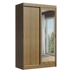 Clóset Tokio 2 Puertas Corredizas 1 Espejo Marrón 218 cm x 109 cm x 54 cm