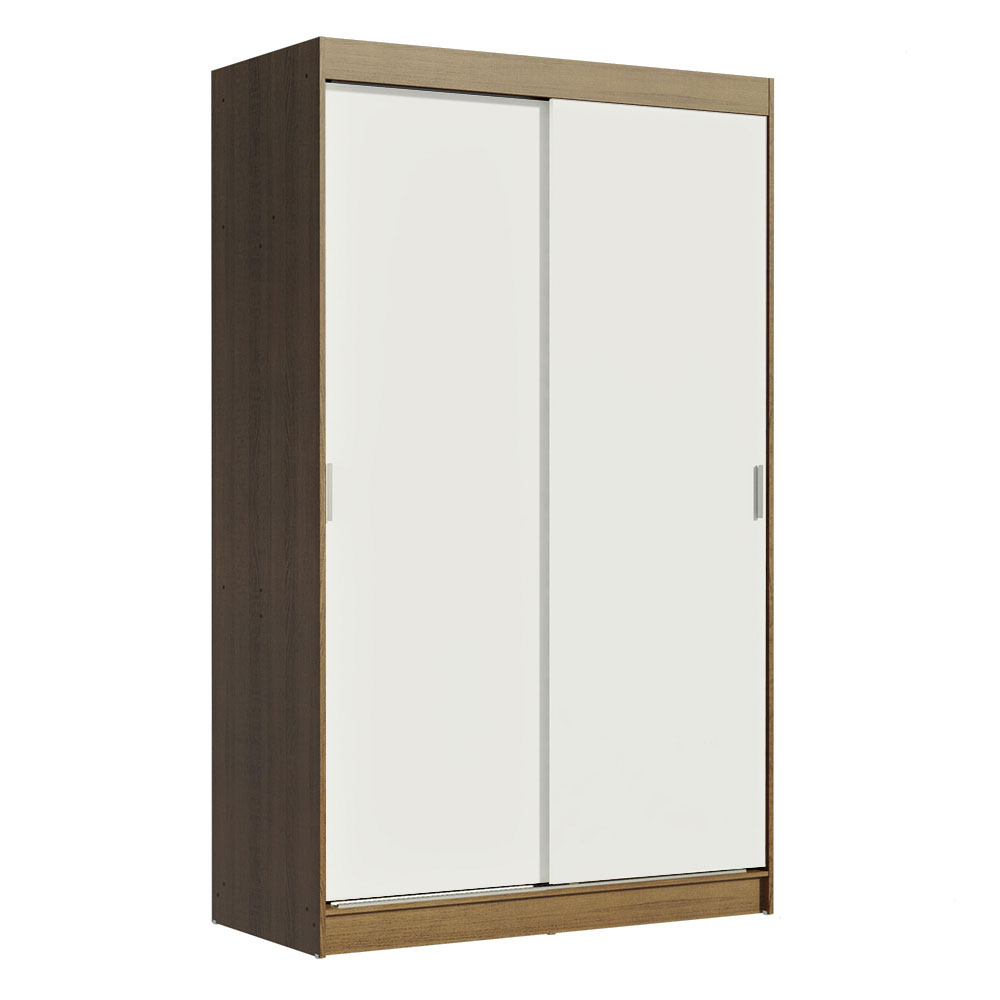 Clóset Tokio 2 Puertas Corredizas 2 Cajones Marrón/Blanco 218 cm x 109 cm x 54 cm