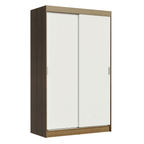 Clóset Tokio 2 Puertas Corredizas 2 Cajones Marrón/Blanco 218 cm x 109 cm x 54 cm