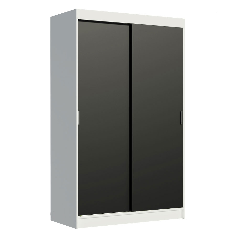 Clóset Tokio 2 Puertas Corredizas 2 Cajones Blanco/Negro 218 cm x 109 cm x 54 cm