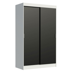 Clóset Tokio 2 Puertas Corredizas 2 Cajones Blanco/Negro 218 cm x 109 cm x 54 cm