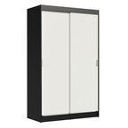 Clóset Tokio 2 Puertas Corredizas 2 Cajones Negro/Blanco 218 cm x 109 cm x 54 cm