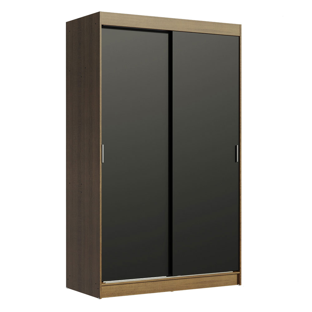 Clóset Tokio 2 Puertas Corredizas 2 Cajones Marrón/Negro 218 cm x 109 cm x 54 cm
