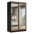Closet Tokio 2 Puertas Corredizas con Espejos Negro/Marrón 218 cm x 109 cm x 54 cm