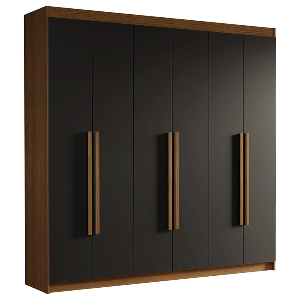 Closet Venus 6 Puertas 4 Cajones 2 Barrales MarrónNegro