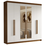 Closet Venus 6 Puertas 4 Cajones 2 Espejos MarrónBlanco