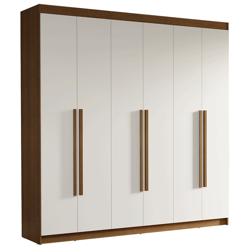 Closet Venus 6 Puertas 4 Cajones 2 Barrales MarrónBlanco