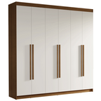 Closet Venus 6 Puertas 4 Cajones 2 Barrales MarrónBlanco