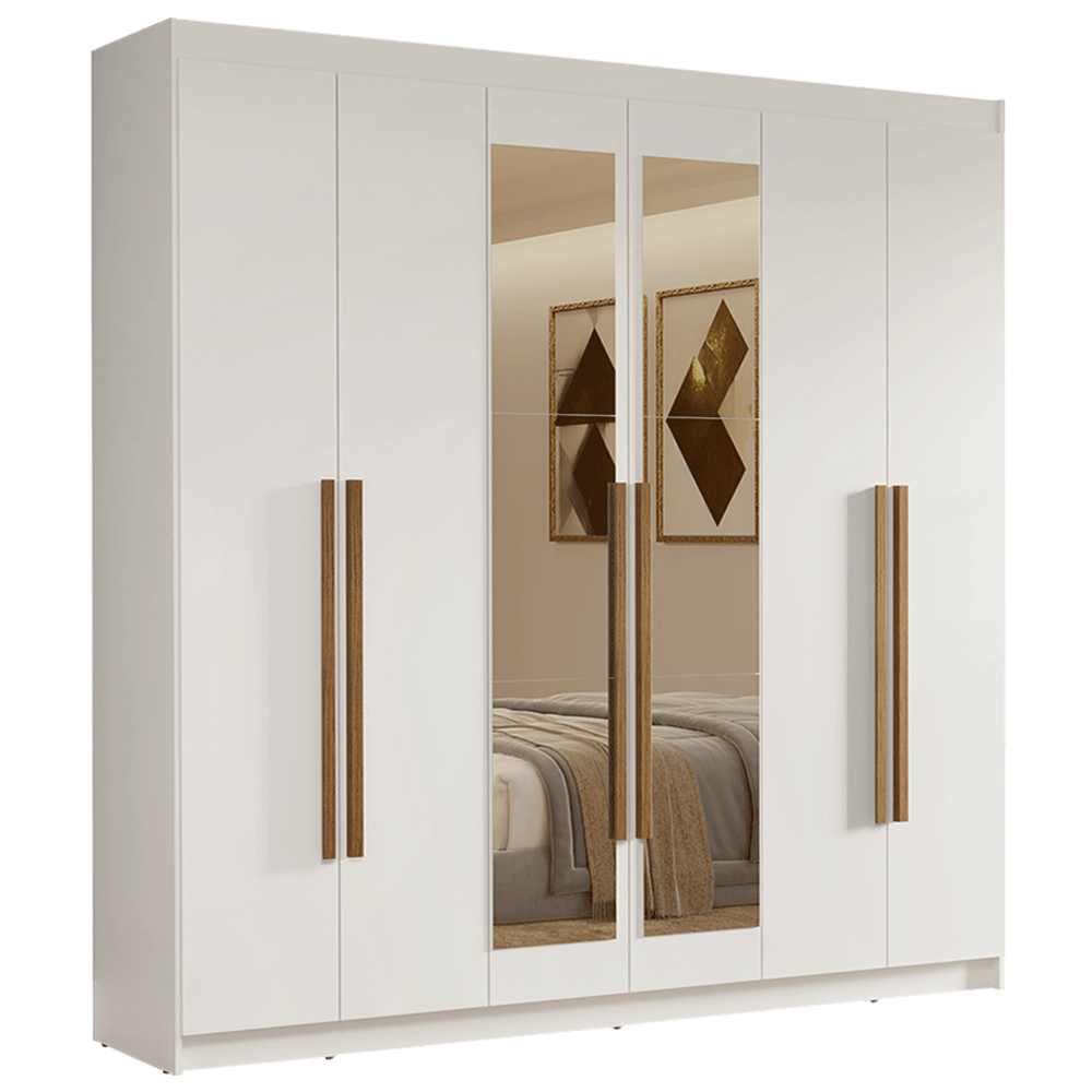Closet Venus 6 Puertas 4 Cajones 2 Espejos Blanco