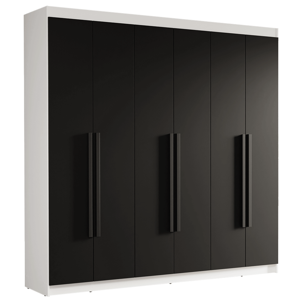 Closet Venus 6 Puertas 4 Cajones 2 Barrales BlancoNegro
