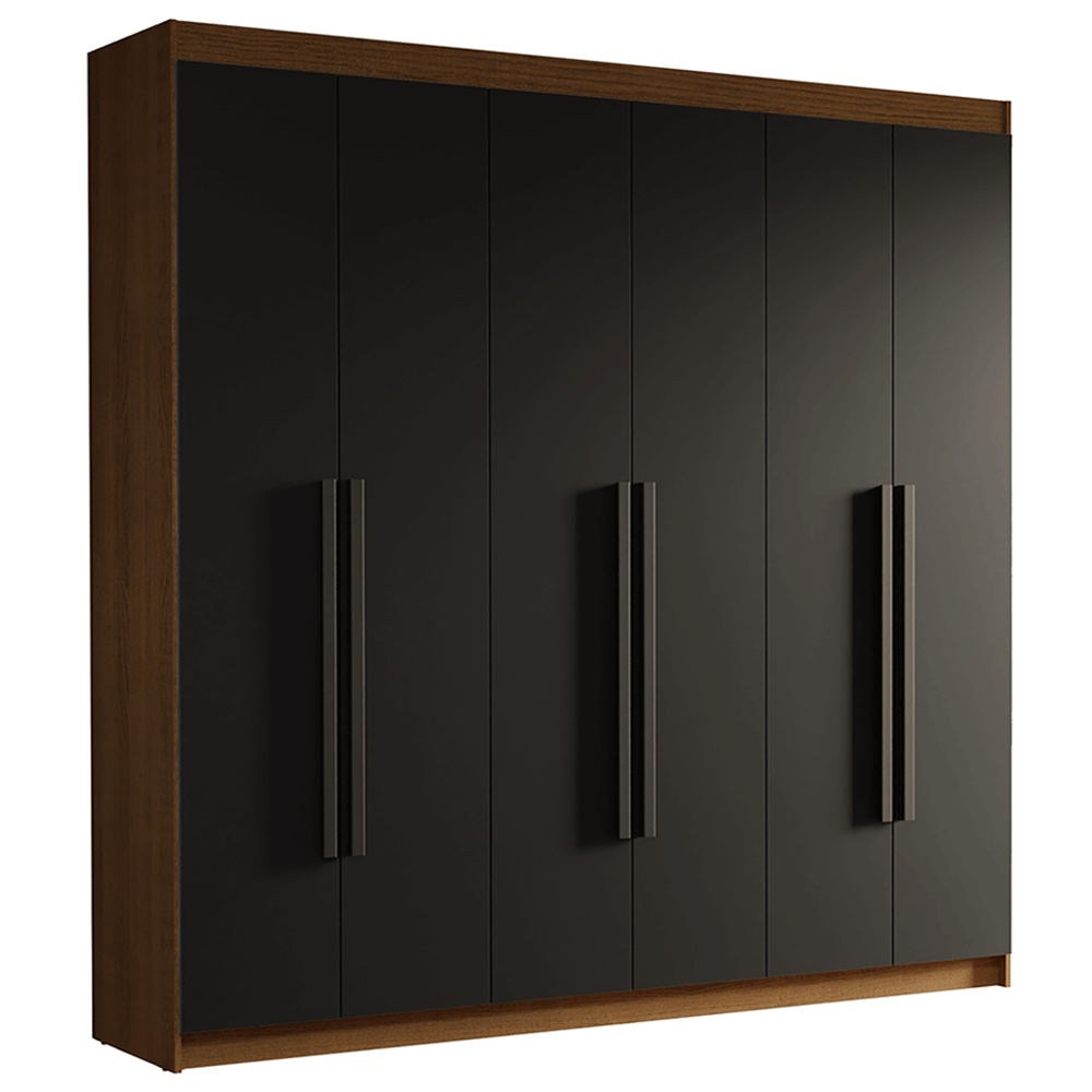 Closet Venus 6 Puertas 4 Cajones 2 Barrales MarrónNegro