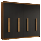 Closet Venus 8 Puertas 4 Cajones 2 Barrales MarrónNegro
