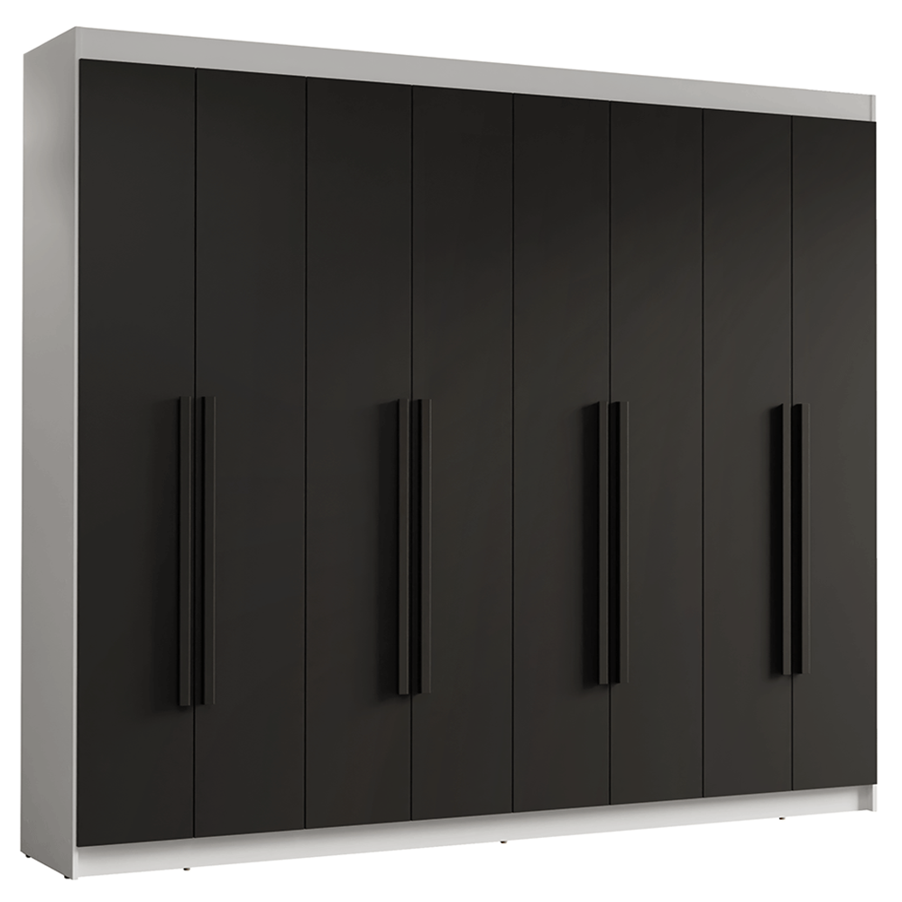 Closet Venus 8 Puertas 4 Cajones 2 Barrales BlancoNegro