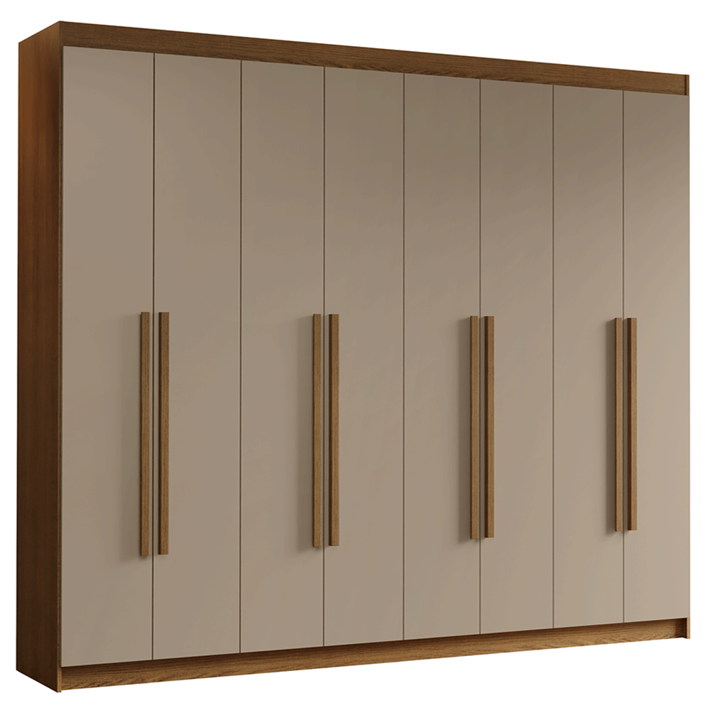 Closet Venus 8 Puertas 4 Cajones 2 Barrales MarrónCrema