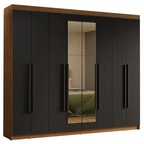 Closet Venus 8 Puertas 4 Cajones 2 Espejos MarrónNegro