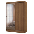 Closet Max 2 Puertas Corredizas 1 Espejo Marrón 183 cm x 119 cm x 54 cm