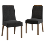 Kit 2 Sillas de Comedor Madesa 4255 Oxford con Borde Superior MarrónOxford