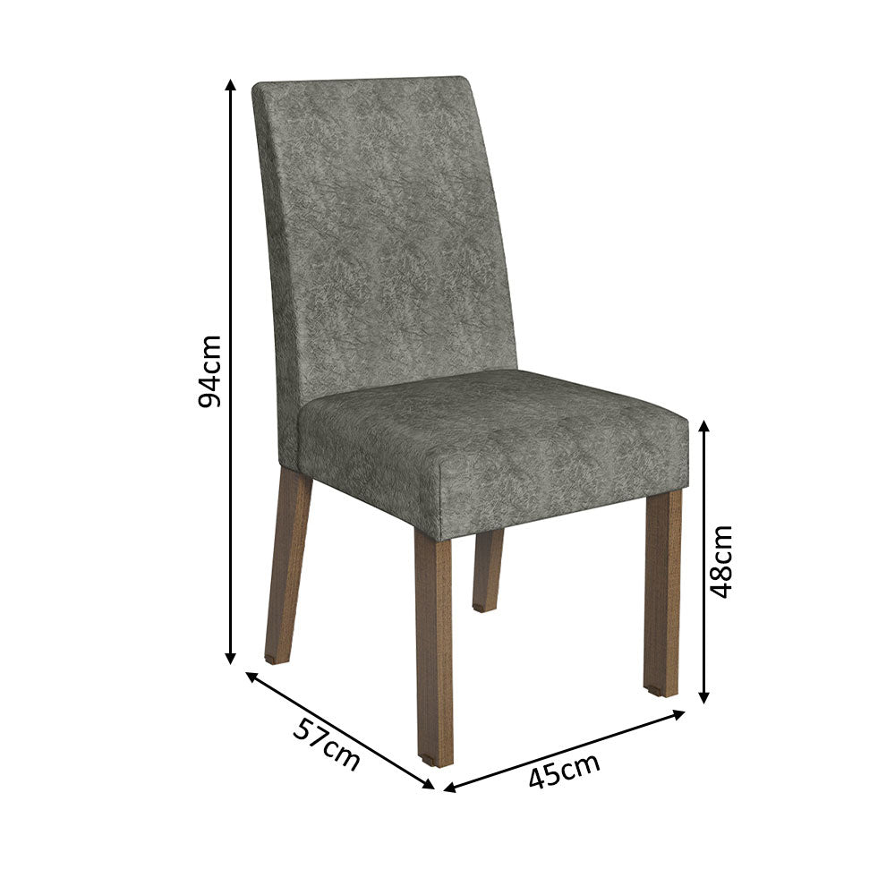 Kit 2 Sillas de Comedor Madesa 4255 Silver