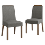Kit 2 Sillas de Comedor Madesa 4255 Silver con Borde Superior MarrónPlateado