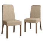 Kit 2 Sillas de Comedor Madesa 4255 con Borde Superior MarrónImperial