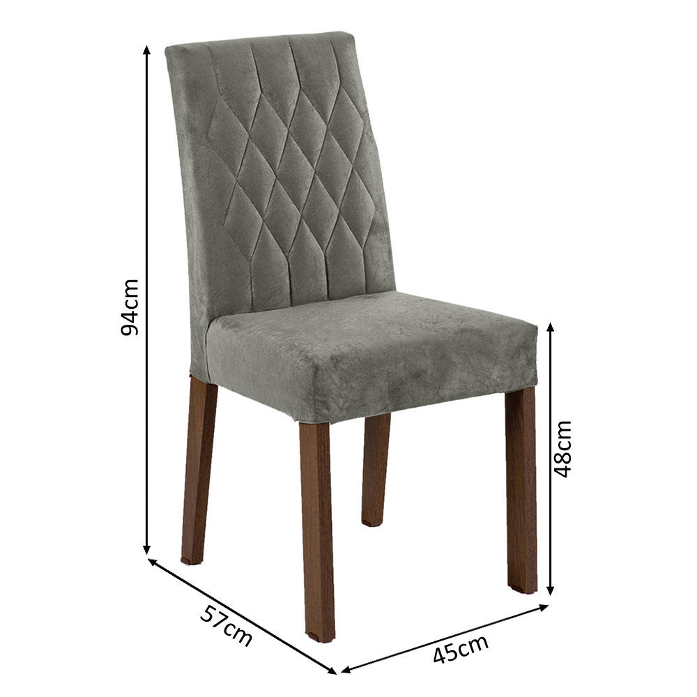 Kit 2 Sillas de Comedor Madesa 4256 Silver