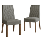 Kit 2 Sillas de Comedor 4256 Silver Marrón/Plata Madesa