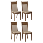 Kit de 4 Sillas de Comedor 4280 Marrón/Crema/Beige Madesa