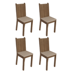 Kit de 4 Sillas de Comedor 4290 Marrón/Beige Madesa
