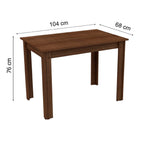 Mesa de Comedor Rectangular 4 Puestos de Madera Marrón Madesa