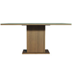 Mesa de Comedor Rectangular 6 Puestos con Tablero de Madera y Cristal Marrón/Gris Madesa