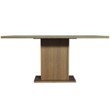 Mesa de Comedor Rectangular 6 Puestos con Tablero de Madera y Cristal