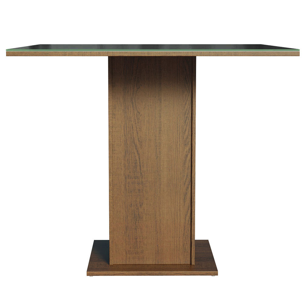 Mesa de Comedor Cuadrada 4 Puestos - Tablero de Madera y Cristal