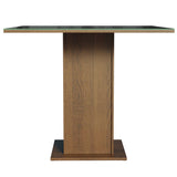 Mesa de Comedor Cuadrada 4 Puestos - Tablero de Madera y Cristal