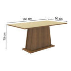 Mesa de Comedor Rectangular 6 Puestos de Madera Marrón/Crema Madesa