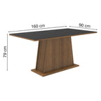 Mesa de Comedor Rectangular 6 Puestos de Madera Marrón/Negro Madesa