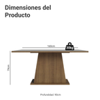 Mesa de Comedor Rectangular 6 Puestos de Madera Marrón/Gris Madesa