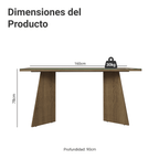 Mesa de Comedor Rectangular 6 Puestos con Tablero de Madera y Cristal Marrón